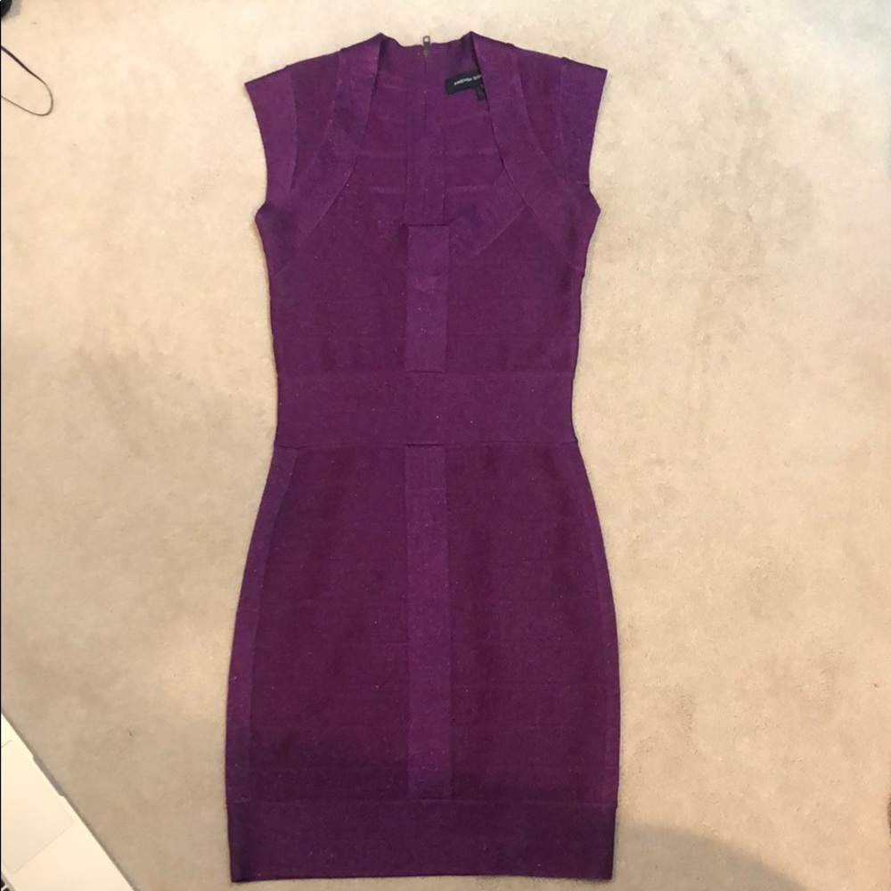 French Connection purple sparkly bandage dress